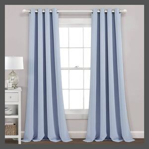 Lush Decor - Set of 2 (84"x52") Insulated Grommet Blackout Wind Blue